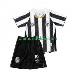 Camisola Santos FC Neymar JR 10 Criança Equipamento Segundo 2025-2026 Manga Curta